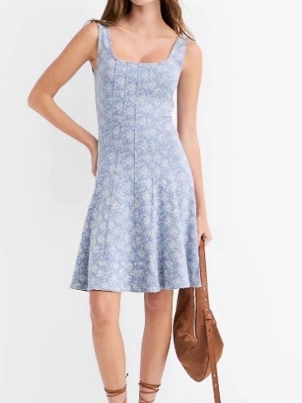 LOFT Floral Ponte Seamed Mini Dress